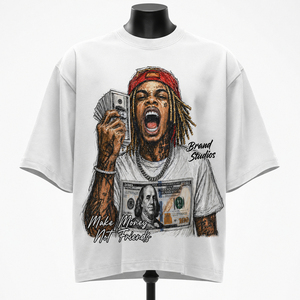 Men's <b>White</b> Oversized T-Shirt Short Sleeve O-Neck Cotton Jersey Graphic Print Casual Street Style <b>Tee</b> With Pattern Right Sleeve - Product Image 1