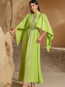 Robe musulmane AN12350 pour femmes, Abaya, robe à diamants, robe arabe pour femmes, Abayas du Ramadan, Caftan, Kaftan, robe de soirée élégante - Product Image 5