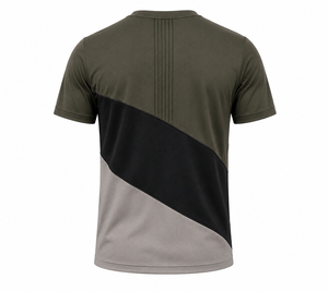 Men's Short Sleeve Solid Hand Drawn Printed O-Neck Regular Fit Casual Quick Dry Knitted <b>Polyester</b> 220g T-<b>Shirt</b> - Product Image 5