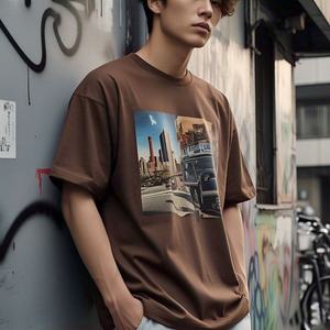 Camiseta gráfica de algodón 100% personalizada, camisetas de marca personalizada para hombre, Camiseta de algodón 100% para hombre, ajuste holgado - Product Image 2