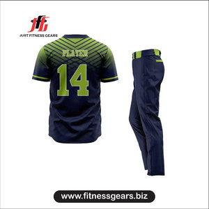 JUST FITNESS GEARS Ensemble de maillots de baseball pour hommes à manches courtes en polyester sublimé anti-humidité, vêtements d'équipe toutes saisons - Product Image 2