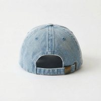 Casquette Snapback en jean bleu clair 5 panneaux avec boucle métallique réglable unisexe, chapeau décontracté toutes saisons en toile classique
