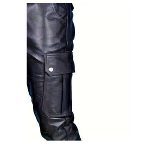 High Quality Manufacturer New Best Material Professional Logo New Design Men's Leather <b>Canvas</b> Casual Pants Elastic Waist - Product Image 4