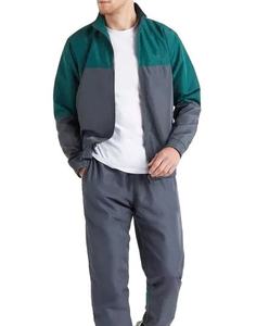 Men Color Blocked Track Suit Zipper Closure Elastic Waist Breathable Polyester <b>Racer</b> <b>Jacket</b> Regular Fit All Seasons Outdoor Wear - Product Image 3