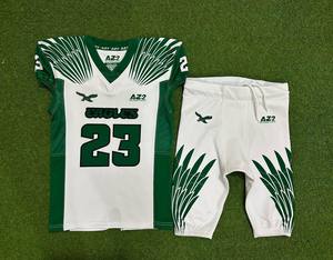 Ensemble de maillots de football américain Rexfit Sports Wholesale Eagles 23 blanc et vert, sublimés, respirants, pour hommes - Product Image 2