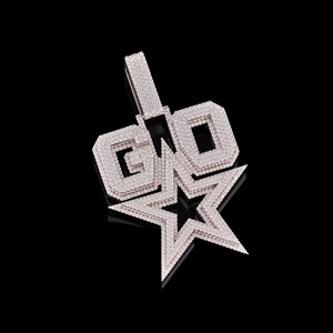 จี้ตัวอักษรเงินแท้ 925 ประดับเพชรโมอิสซาไนต์ทรงกลม VVS แบบ Iced Out สไตล์ฮิปฮอป ปรับแต่งได้ ผ่านการทดสอบเพชร 100% - Product Image 5