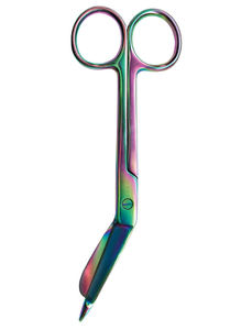 Ciseaux à pansements de qualité médicale en acier inoxydable, manuels, réutilisables, instrument chirurgical, manche coloré pour usage hospitalier - Product Image 4