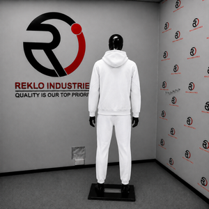 Conjunto Deportivo Blanco para Hombre, con Logotipo Personalizado, Sudadera con Cremallera Completa y Pantalones Jogger, Ropa Deportiva Urbana, Informal, para Gimnasio y Entrenamiento, Venta al Por Mayor - Product Image 4