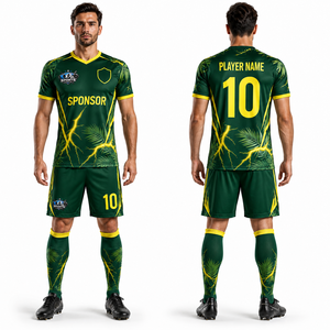 Conjunto de Uniforme de Fútbol Moderno al por Mayor, Tejido Doble de Poliéster Premium, Flexible, Transpirable, Duradero y Ligero - Product Image 1