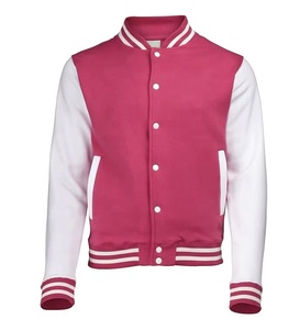 Chaqueta Varsity Personalizada Unisex de Forro Polar con Cuello Acanalado, Estilo Bomber para Hombre, Chaqueta de Béisbol con Letras de Escuela Secundaria - Product Image 3