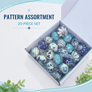 Beads Art – Lot de 20 poignées de tiroir en céramique écologiques et modernes, bleu turquoise, pour armoires, chambres et commodes d'hôtel - Product Image 4