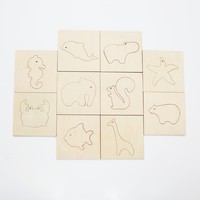 Peintures murales DIY unisexes pour enfants, décoration de la maison, pochoirs en bois sur le thème de la faune pour les enfants de 2 à 4 ans, Delarchi, grosse réduction !