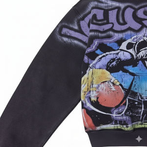 Hoodie zippé court et ample Up Felt à impression numérique personnalisée, 100% coton molletonné 500 GSM, effet délavé et vieilli, pour le streetwear - Product Image 5