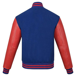 Hot Sale <b>Retro</b> Sleeves Wool <b>Leather</b> Varsity <b>Jacket</b> for Men Letterman <b>Jackets</b> Custom logo Embroidery Versity Men's <b>Jacket</b> - Product Image 2