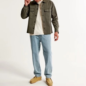 Jeans en denim unisexe OEM personnalisés, déchirés, style streetwear décontracté, vêtements de travail, écologiques, respirants, coupe droite, confortables - Product Image 2