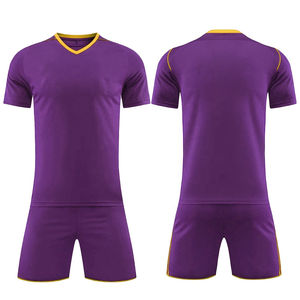 Maillot de football unisexe respirant bleu, ensembles d'uniformes de football 100 % polyester, antibactérien, anti-UV, séchage rapide, personnalisable pour équipe - Product Image 3