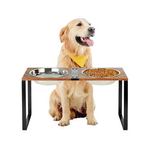 ชามอาหารสุนัขสเตนเลสพร้อมขาตั้งไม้สำหรับอาหารแมวและน้ำที่เชื่อถือได้ - Product Image 6