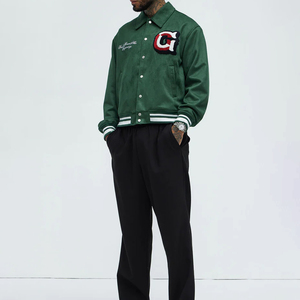 Veste universitaire tendance pour hommes, best-seller, couleur unique, streetwear universitaire, veste Letterman - Product Image 2