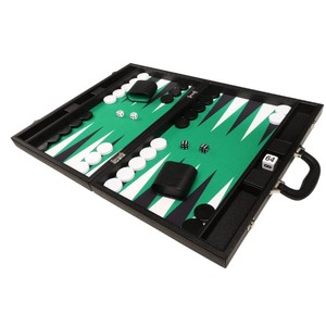 Luxury Leather <b>Backgammon</b> Set Large 15 Inch Classic <b>Board</b> Game Briefcase with Dice Shakers Checkers Pieces for Adults Gift - Product Image 1