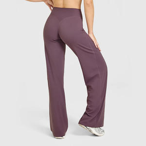 Pantalon de jogging décontracté pour femme, taille mi-haute, coupe droite, en tissu éponge, jambe large, avec dentelle et motifs peints - Product Image 5
