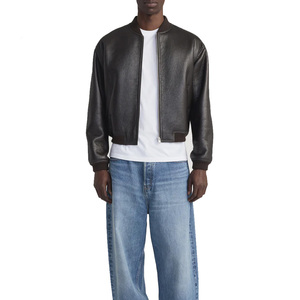 La Mejor Ropa Personalizada de Moda, Chaqueta de Cuero Genuino para Hombre, Popular en Invierno, Cuello Alto, Impermeable, de Secado Rápido y Transpirable - Product Image 1