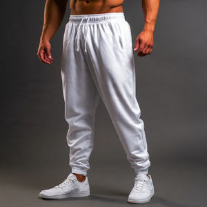 Pantalon de jogging évasé décontracté pour homme, idéal pour l'entraînement hivernal, avec taille élastique et cordon de serrage, coupe ample, écologique et épais - Product Image 5