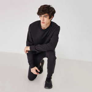 Men's Solid Color <b>Tracksuit</b> Full Length Crew Neck Sweatshirt and Pants Set - Product Image 6