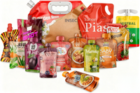 Pochette Doypack à bec verseur de qualité alimentaire pour liquides, personnalisable pour jus, sauces, miel, purée de fruits