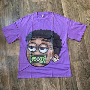 Camiseta de Gran Tamaño para Hombre con Estampado DTG, Impresión de Diseño Personalizado, Algodón Grueso, Corte Holgado y Relajado, Cuello Redondo, Manga Corta - Product Image 3