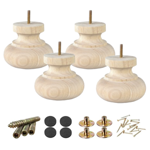 Carved Style Wooden Furniture Leg Solid <b>Wood</b> Sofa Cabinet Table Replacement Leg Natural Finish Stable Durable - Product Image 5