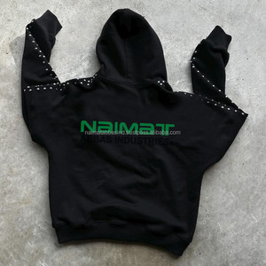 Trending Winter Heavyweight Fleece Lining Eco-Friendly Plus Size Baggy <b>Tracksuit</b> Rhinestone Streetwear Sports Men's Hoodie - Product Image 3