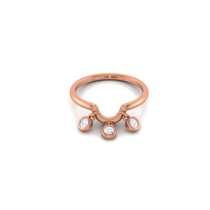 Bague Couronne en Argent Sterling 925 Plaqué Or Rose avec Zircon et Trois Pierres Charmantes pour Femme - Product Image 3