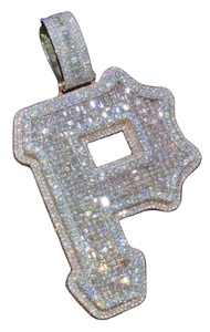 จี้เพชรโมอิส925สเตอร์ลิงประดับอัญมณีรูปตัวหนังสือพร้อมจี้ส่วนตัวจี้ห้อยแบบตัวอักษรสไตล์ฮิปฮอป - Product Image 2