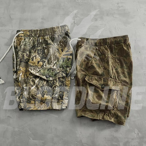 Men's <b>Camouflage</b> Cargo <b>Shorts</b> Drawstring Waist Quick Dry Pockets Mid Rise Bermuda Style Casual Wear 100% Polyester - Product Image 6