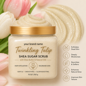 Exfoliante Corporal de Azúcar con Manteca de Karité Twinkling Tulip, Exfoliante Natural para Eliminar Piel Muerta e Iluminar, Etiqueta Privada OEM - Product Image 3