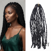 Dreadlock Sintetici a Doppia Estremità Effetto Naturale Morbido e Voluminoso, Extension per Capelli all'Uncinetto per Donne