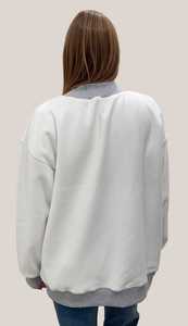 เสื้อสเวตเชิ้ตสีขาวทรงโอเวอร์ไซส์สำหรับผู้หญิง พิมพ์ลายตัวอักษร UND สีเขียว คอกลม แขนยาว ผ้าฝ้ายถัก สไตล์ฤดูใบไม้ร่วง - Product Image 6