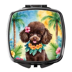 Chocolat Caniche Luau Compact Voyage Maquillage Miroir Pliant Conception De Poche Cadeau pour Femmes et Filles - Product Image 1