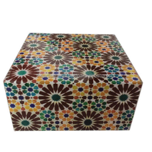 Boîte à bijoux en bois écologique pour accessoires de bijoux boîte-cadeau de forme carrée en poly émail boîte-cadeau en poly émail de couleur verte - Product Image 5