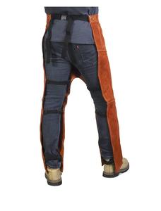 กางเกงหนังสำหรับเชื่อมโลหะแบบเอี๊ยม ทนไฟ ป้องกันขา ปรับเอวได้ ชุดป้องกันความปลอดภัยสำหรับงานเชื่อม - Product Image 5