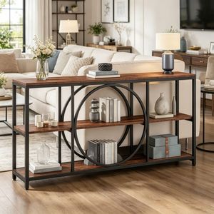 Consolle Regolabile in Stile Industriale, Tavolo Consolle Lungo Moderno di Lusso per Ingresso, Magazzino, Casa, Soggiorno, Appartamento - Product Image 3