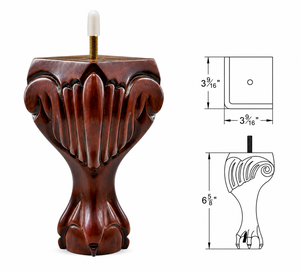 Traditional Wooden Furniture <b>Leg</b> Gourd Shape Heavy Duty Table Base <b>for</b> Living Room Solid Wood <b>Sofa</b> <b>Leg</b> - Product Image 2