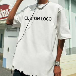 T-shirt Homme Streetwear Personnalisé Style Hip-hop Ample Imprimé Brodé Délavé à l'Acide - Product Image 4