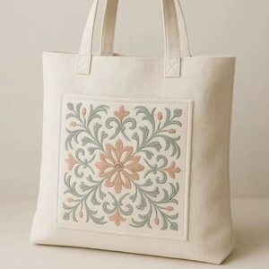 Sac fourre-tout en toile de coton Eco Chic, réutilisable, durable, pour les courses et l'usage quotidien - Product Image 1