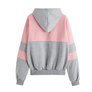 เสื้อฮู้ดสีบล็อกแบบสั่งทำ OEM ลายปักกระบองเพชร ทรงโอเวอร์ไซส์ สวมใส่สบายได้ทั้งชายและหญิง เหมาะสำหรับฤดูใบไม้ร่วง ทรงปกติ ผ้าถัก - Product Image 2