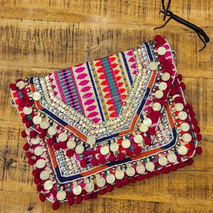 Bolsos Bandolera Bohemios Banjara para Mujer, Hechos a Mano, Bordados Tribales, Estilo Étnico Hippie, Bolso de Hombro Vintage Gitano - Product Image 4
