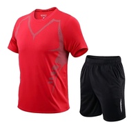 Chemises + Shorts hommes survêtement Gym Fitness sport costume vêtements course Jogging vêtements de Sport exercice vêtements de Sport pour hommes