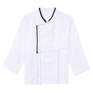 Veste de Chef Unisexe 100% Coton Blanc Uni, Longue, Grande Taille, Uniforme de Cuisine, Vente Chaude à Prix Abordable - Product Image 4