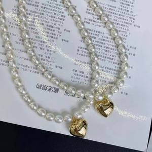 Collier de perles d'eau douce naturelles de Zhuji, perles de 5-6 mm, bijoux, pendentif d'amour - Product Image 3