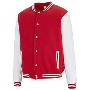 Red <b>White</b> Varsity <b>Jacket</b> <b>Men</b> Preppy Style Baseball College <b>Jacket</b> Solid Color Turn-down Collar Regular Fit Autumn Wear - Product Image 3